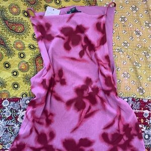 Pink floral tank top